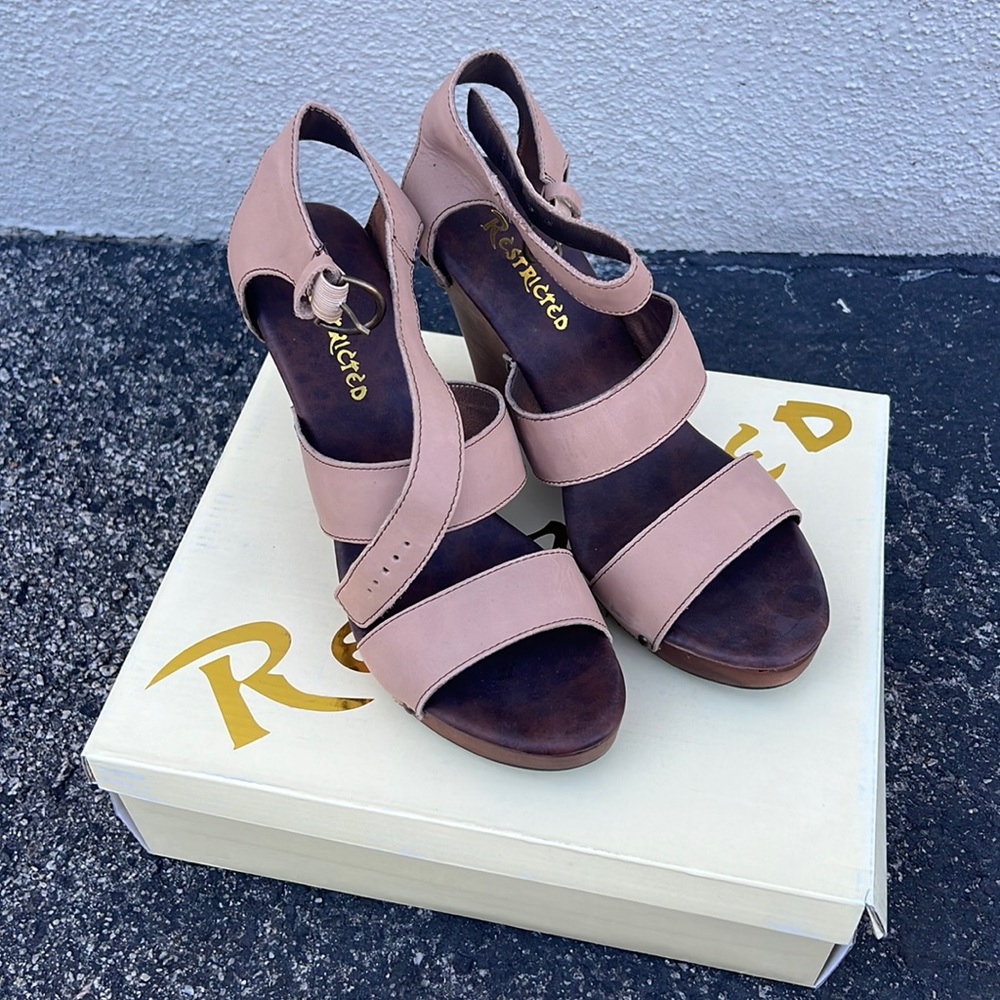 Restricted Nude Wedges Stud Detail